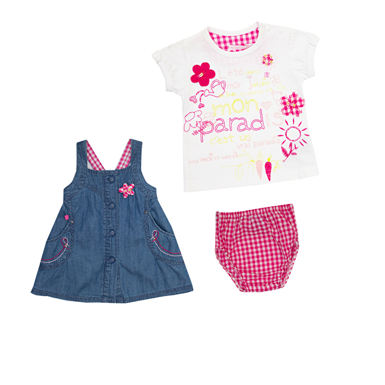 Комплект: Футболка, сарафан, трусики Losan Mc baby girls (018802804/001) Білий