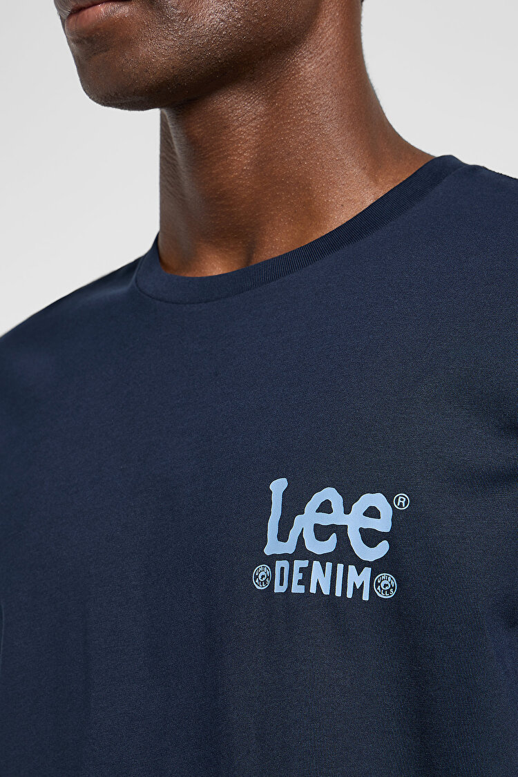 Футболка LEE Subtle Logo Tee Rivet navy (112365456) Синий