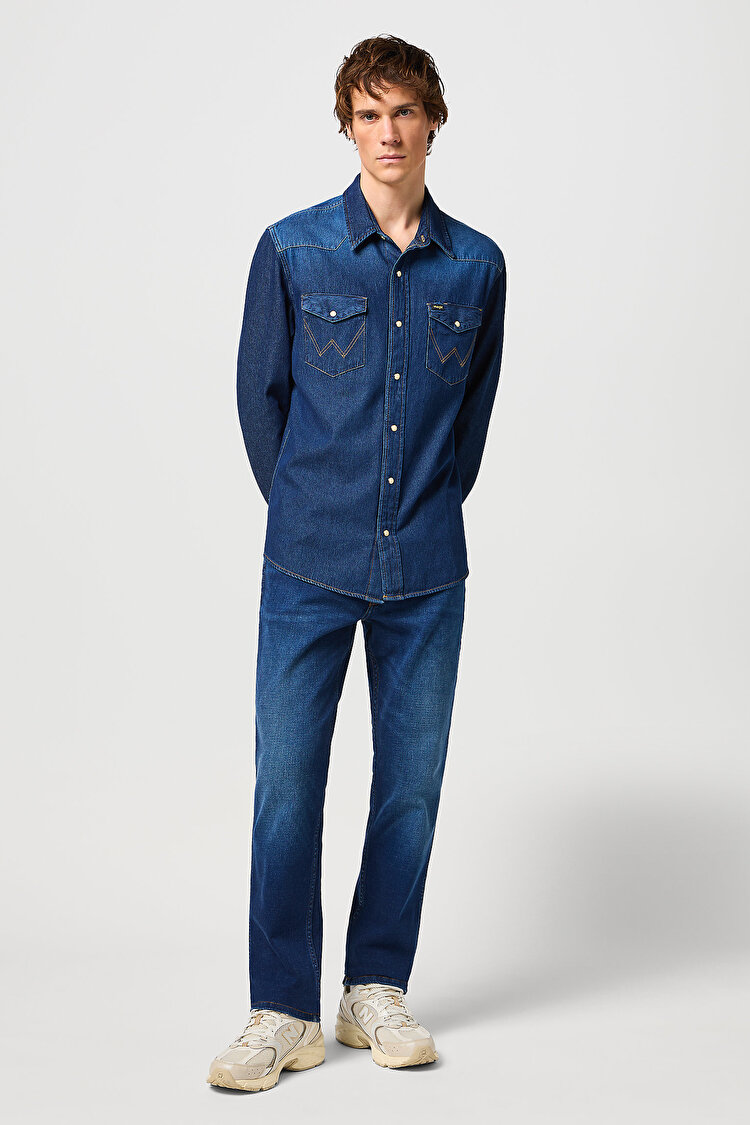 Рубашка джинсовая Wrangler 27MW Regular Fit (112341088) Синий