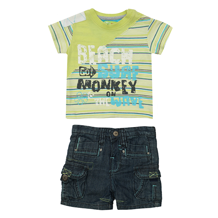 Костюм : Футболка и джинсовые шорты Losan Mc baby boys (017802303/20) Ярко-зеленый