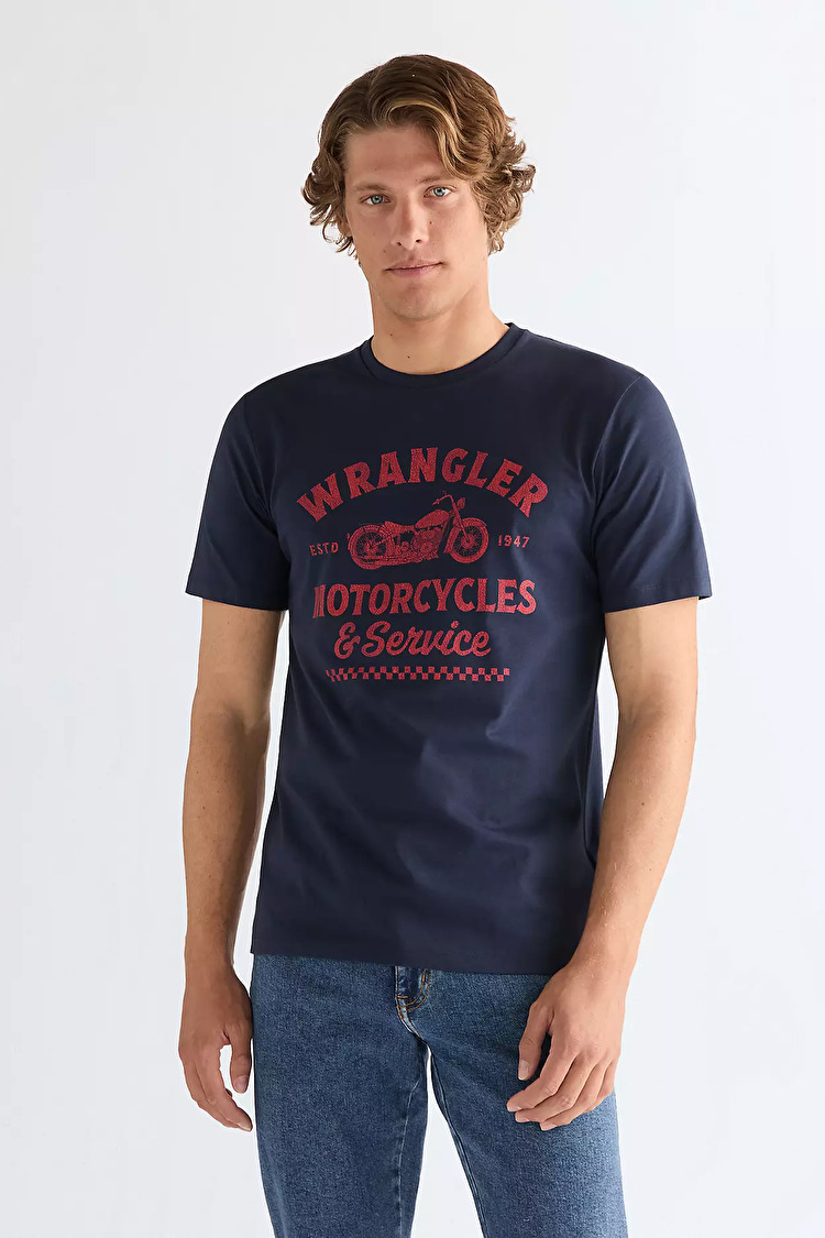 Футболка Wrangler Americana Tee Regular Fit (112378504) Голубой