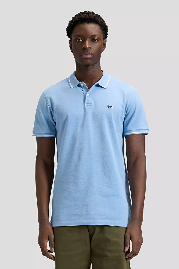 Поло LEE Pique Polo Regular Fit (112376471) Блакитний