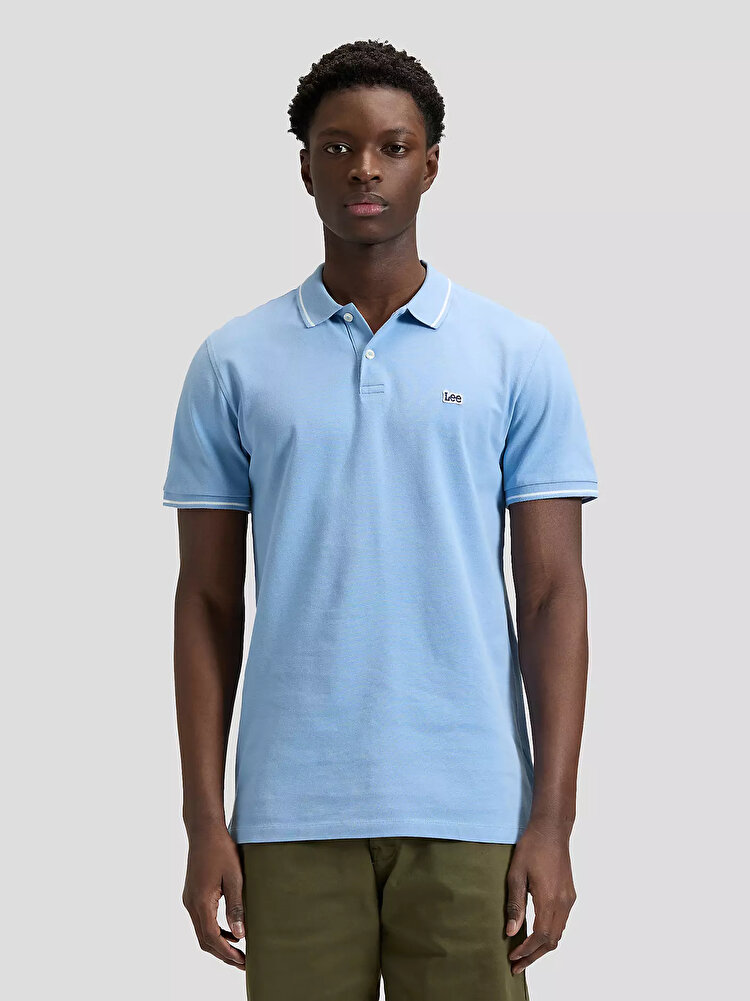 Поло LEE Pique Polo Regular Fit (112376471) Блакитний