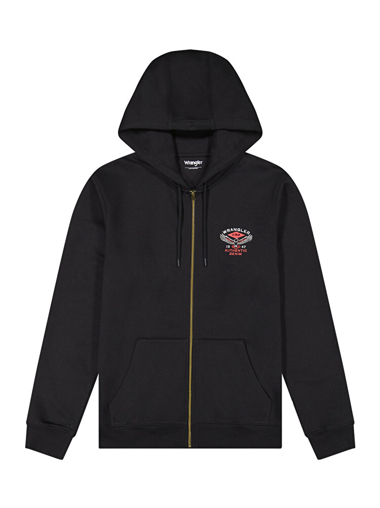 Худі на блискавці Wrangler GRAPHIC ZIP HOODIE Regular Fit (112378029) Чорний