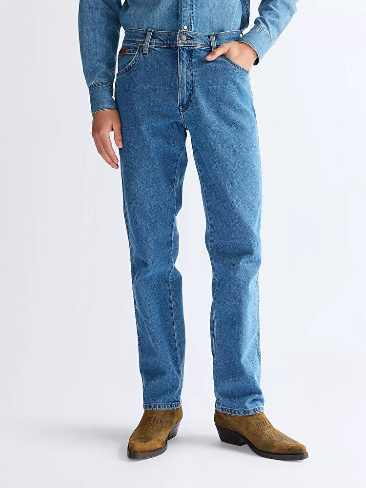 Джинси Wrangler Texas Regular Fit (112358204) Блакитний