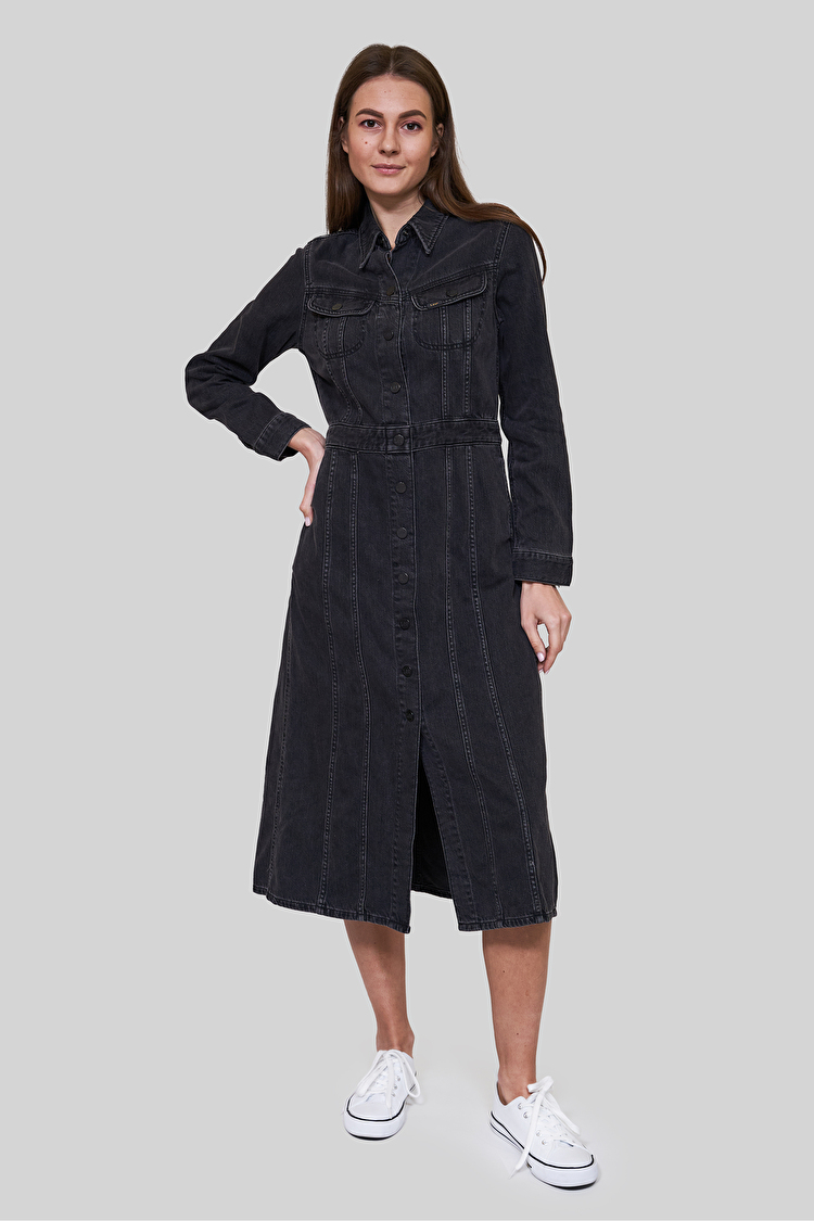 Сукня джинсова LEE Longsleeve Dress Slim Fit (L50LNECY) Чорний