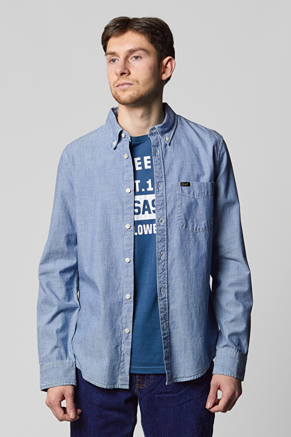Рубашка Lee Button Down Shirt Regular Fit (L880KYLH) Голубой