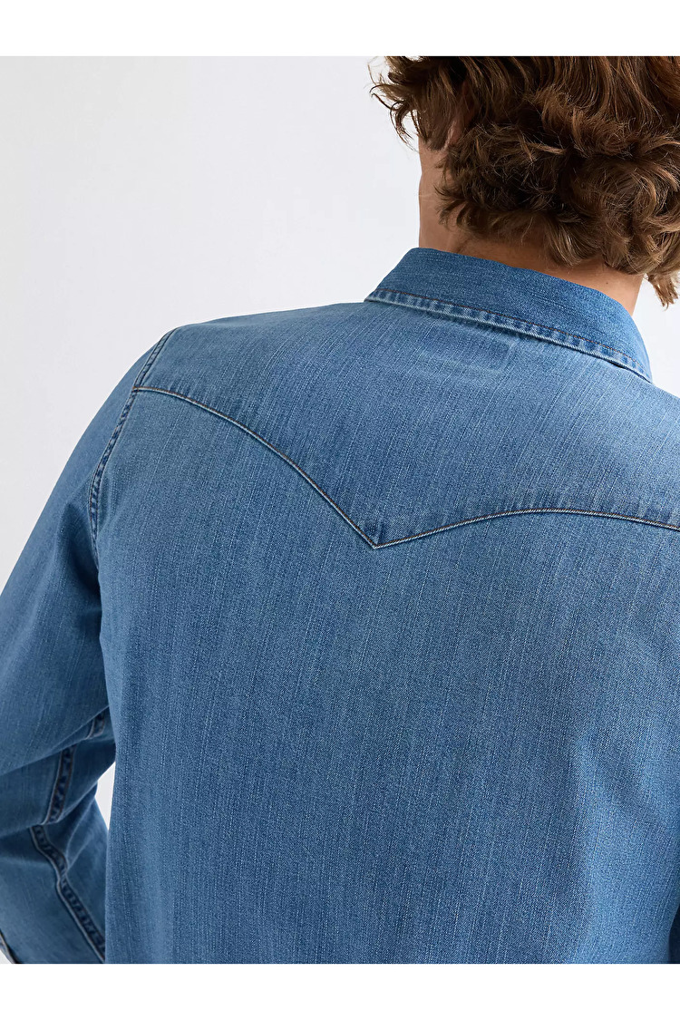 Рубашка Wrangler Western Shirt Regular Fit (112378393) Голубой