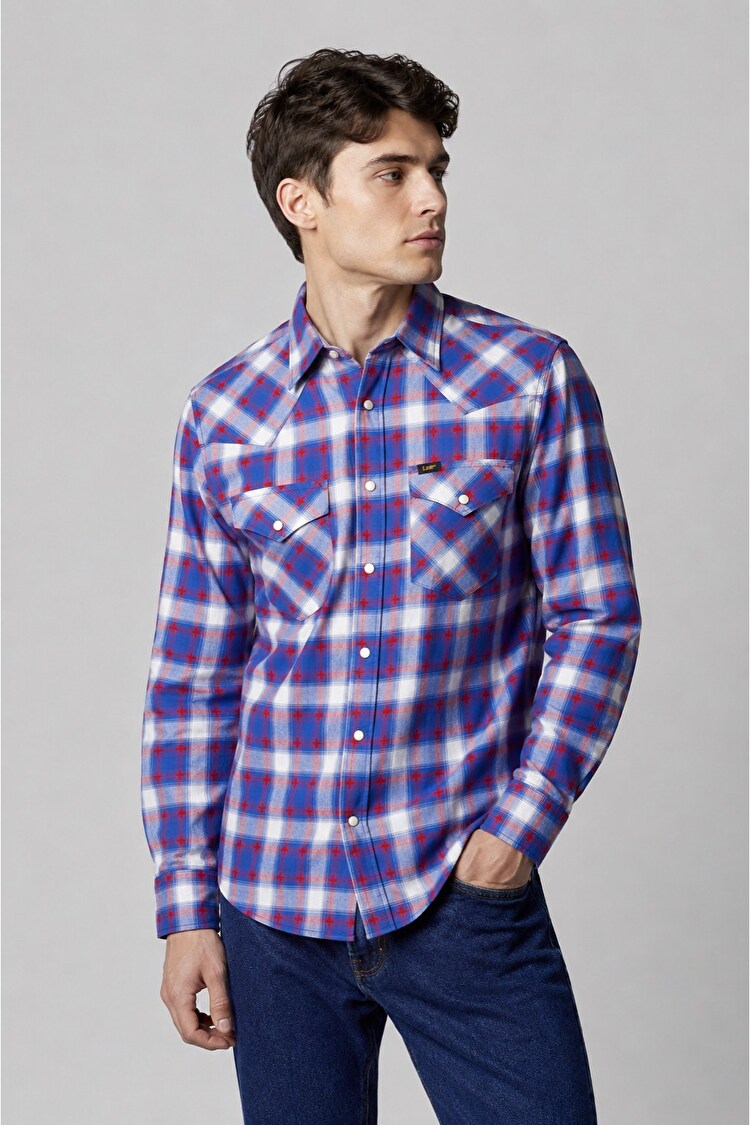 Сорочка LEE Western Shirt Slim Fit (L643GIFE) Синій, червоний