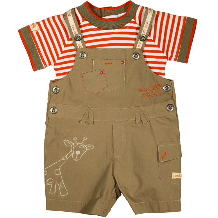 Костюм : Футболка и комбинезон CRI-CRI (1437) Коричневый