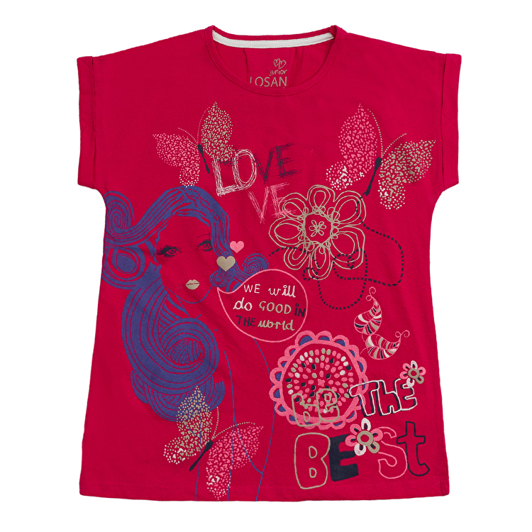 Футболка Losan Creem girls (314-1215AB/142) Малиновий