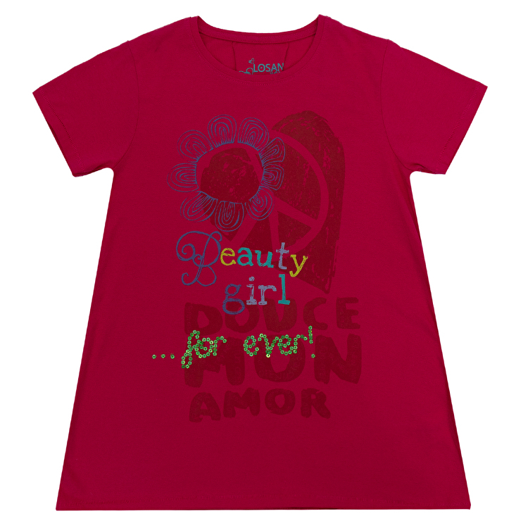 Футболка Losan Junior girls (314-1209AB/142) Малиновий