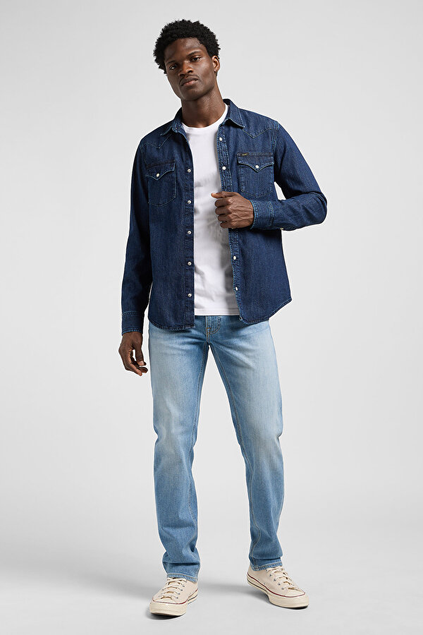 Рубашка джинсовая LEE Regular Western Shirt Regular Fit (112370561) Синий