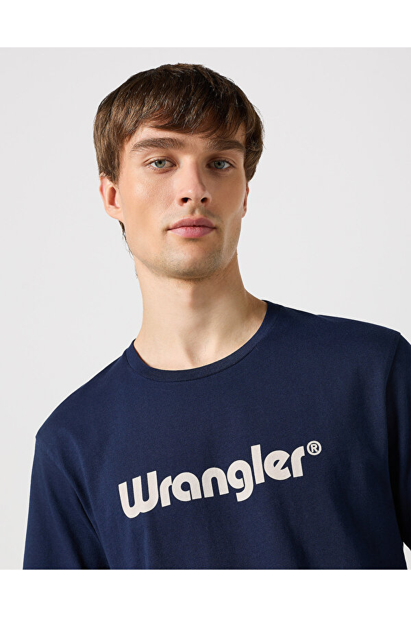 Футболка Wrangler Logo Tee (112350524) Синий