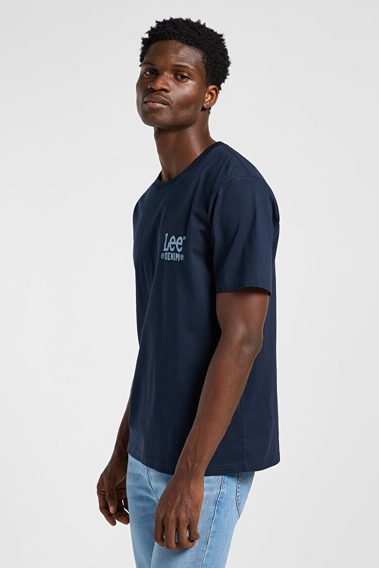 Футболка LEE Subtle Logo Tee Rivet navy (112365456) Синий