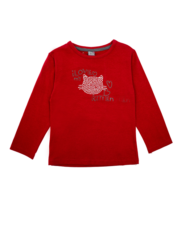 Футболка з довгим рукавом Losan Mc baby girls (026-1043AD/283) Темно-червоний