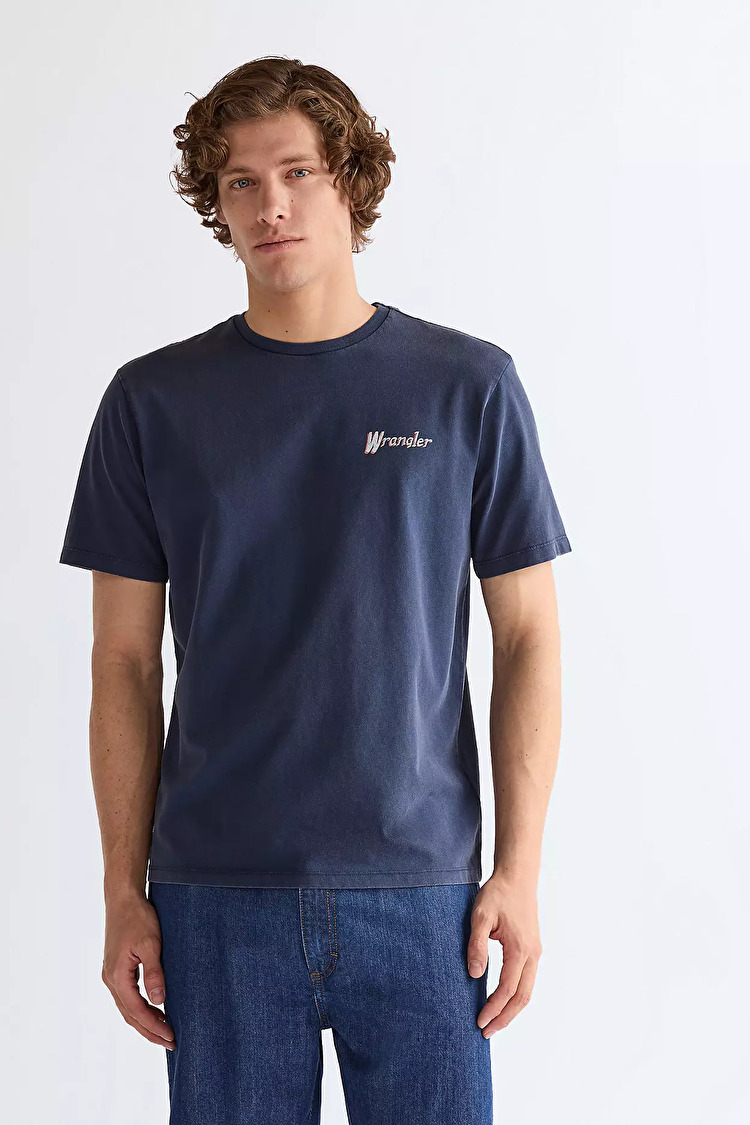 Футболка Wrangler Graphic Tee Relaxed Fit (112377995) Голубой