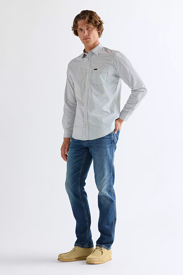 Джинси Wrangler Greensboro Regular Fit (112377800) Блакитний