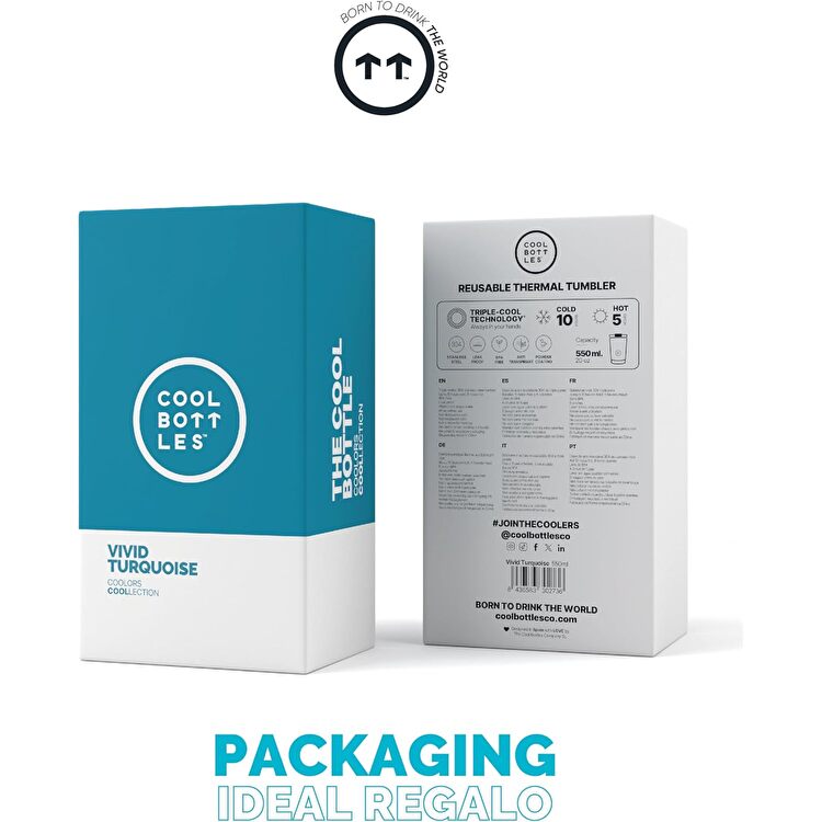 Термокухоль COOL BOTTLES Vivid turquoise 550 мл. (0423V)