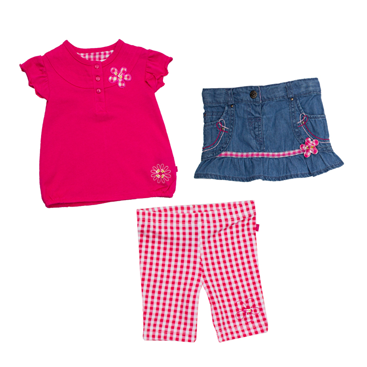 Комплект: Туніка, спідниця, леггінці Losan Mc baby girls (018802404/142) Малиновий