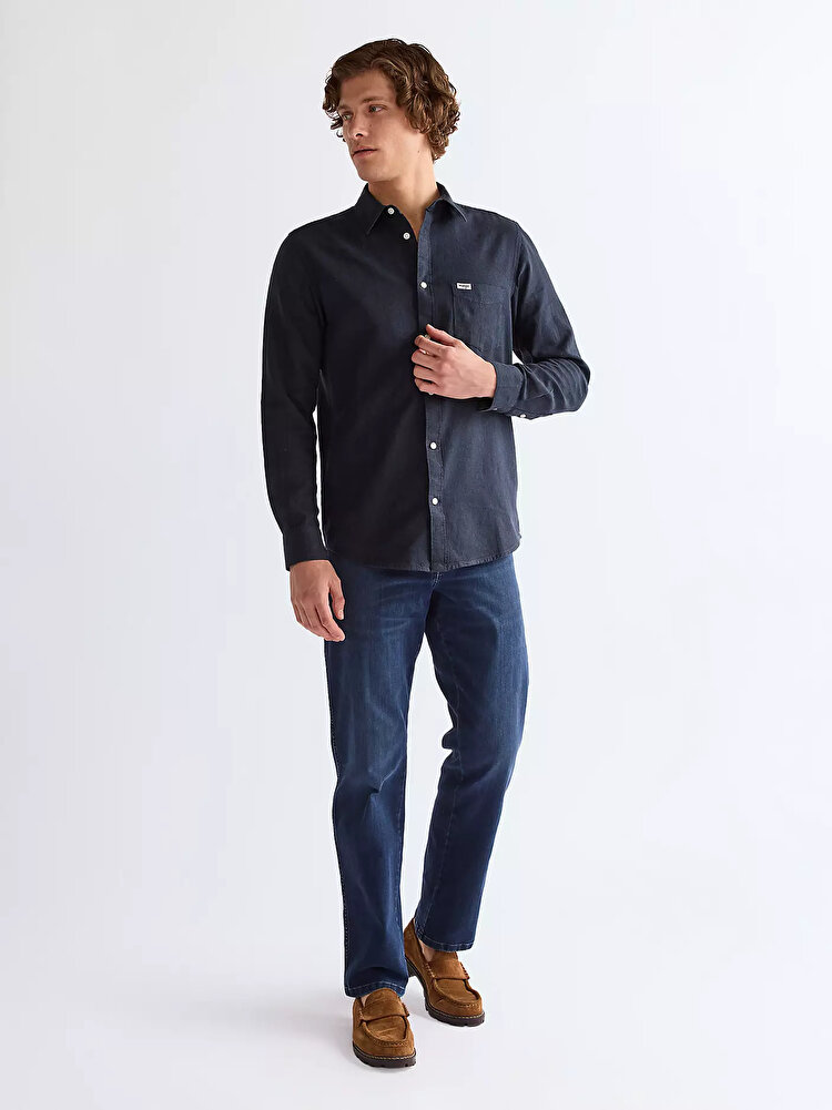 Сорочка Wrangler 1 PKT SHIRT Regular Fit (112362751) Темно-синій
