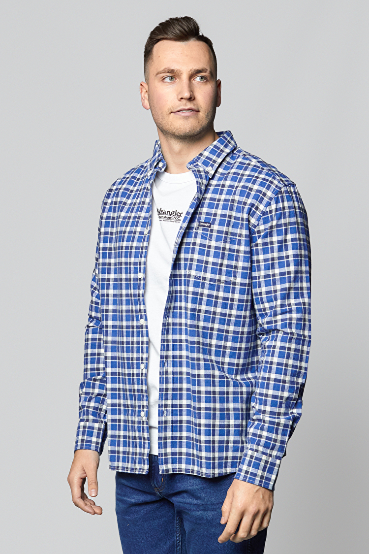 Рубашка Wrangler LS 1 Pkt Button Down Regular Fit (W5A3TS114) Синий