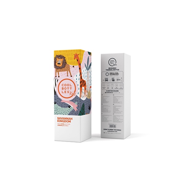 Термопляшка дитяча COOL BOTTLES Savannah kingdom 260 мл. (0413V)