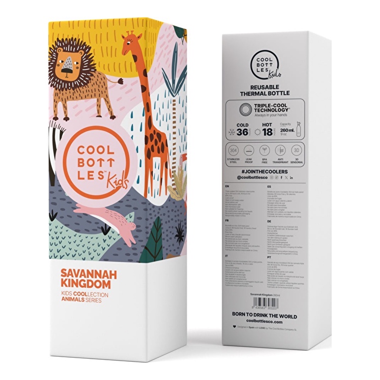 Термобутылка детская COOL BOTTLES Savannah kingdom 260 мл. (0413V)