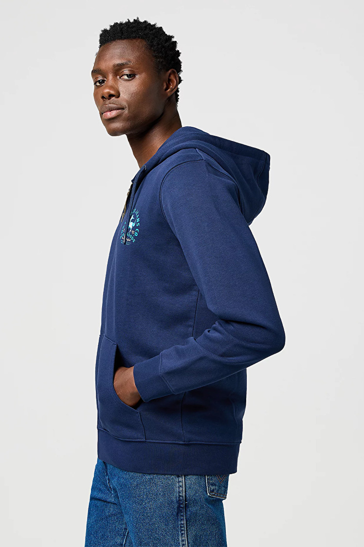 Худи Wrangler GRAPHIC ZIP HOODIE Regular Fit (112371461) Синій