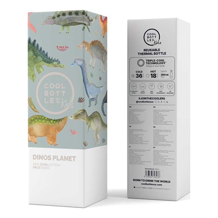 Термопляшка дитяча COOL BOTTLES Dinos Planet 260 мл. (0411V)