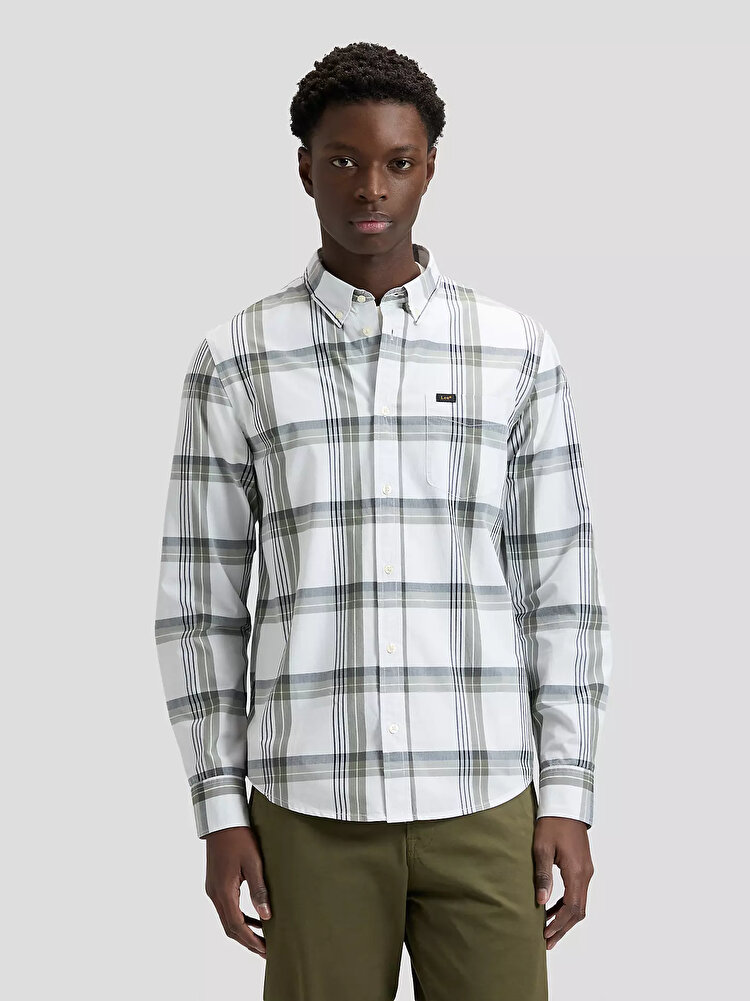 Сорочка LEE Lee Button Down Regular Fit (112376563) Оливковий