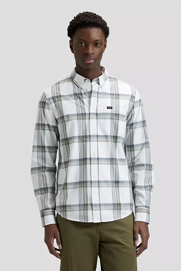 Рубашка LEE Lee Button Down Regular Fit (112376563) Оливковый