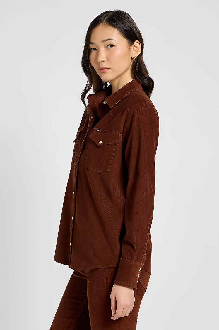 Сорочка вельветова LEE Regular Western Shirt Regular Fit (112370980) Коричневий
