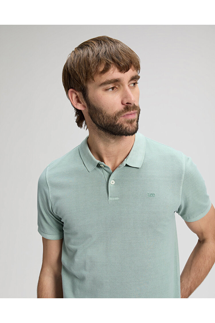 Поло LEE GARMENT DYE POLO Regular Fit (112376465) Зеленый