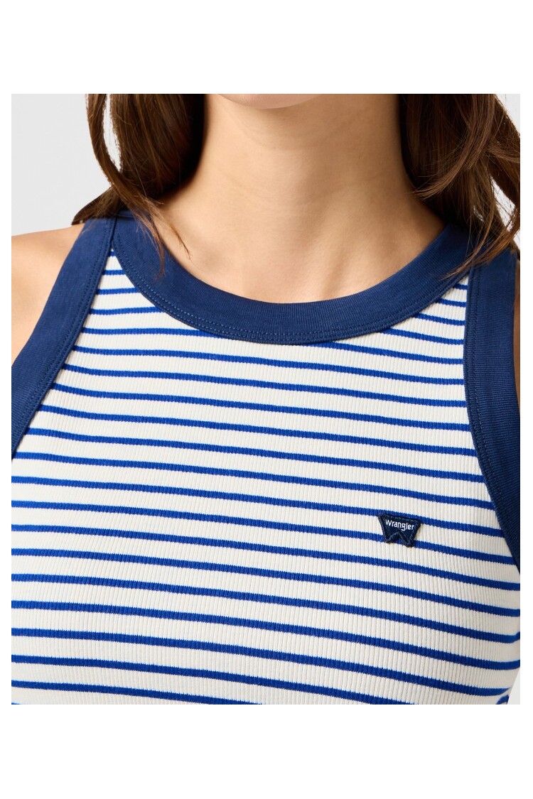 Майка Wrangler Ringer Tank Mazarine Blue (112362567) Синий с белым