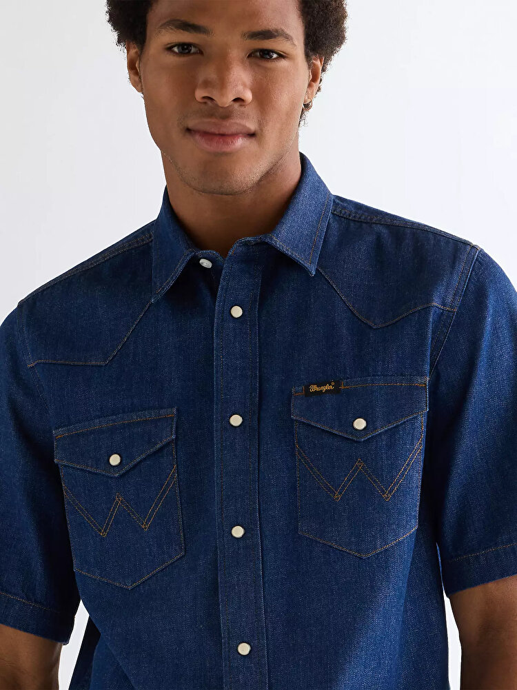 Сорочка Wrangler SS WESTERN SHIRT Regular Fit (112378127) Синій