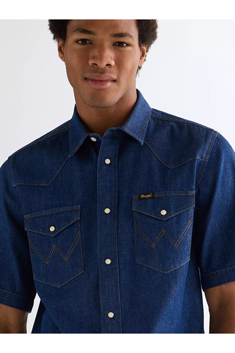 Сорочка Wrangler SS WESTERN SHIRT Regular Fit (112378127) Блакитний