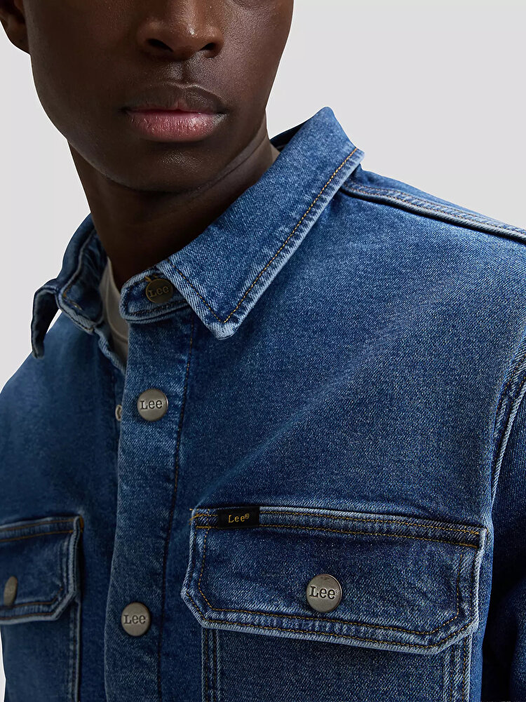 Сорочка-куртка LEE 2 POCKET OVERSHIRT Relaxed Fit (112377758) Блакитний