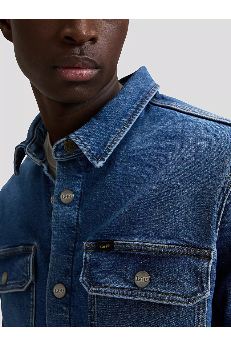 Сорочка-куртка LEE 2 POCKET OVERSHIRT Relaxed Fit (112377758) Блакитний