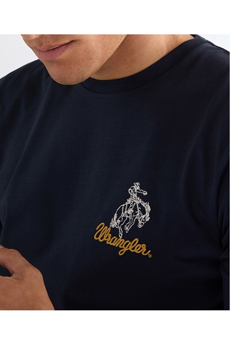 Футболка Wrangler EMBROIDERY TEE Regular Fit (112377986) Голубой