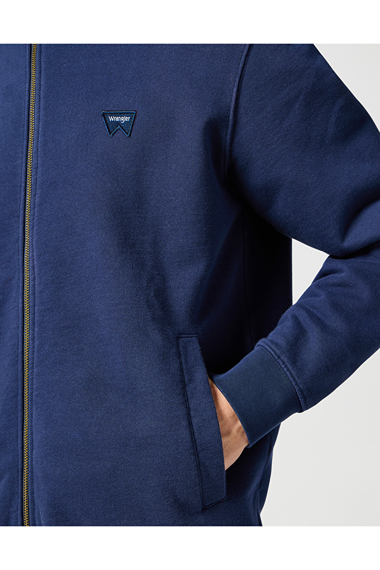 Кофта Wrangler Funnel Neck Zip Regular Fit (112350547) Синий Голубой