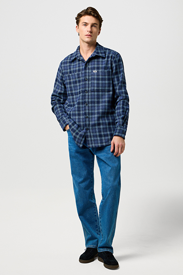 Рубашка Wrangler Overshirt Regular Fit (112371407) Синий