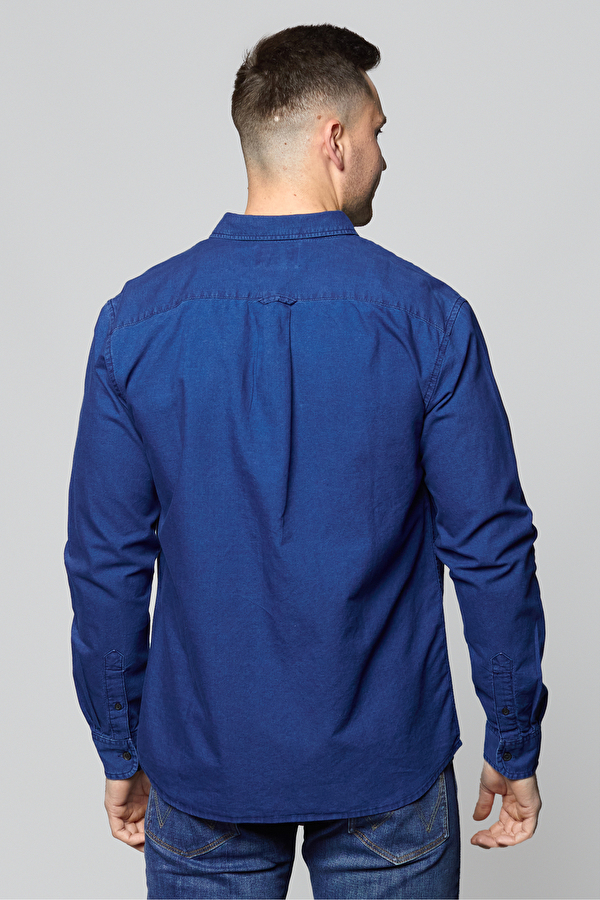 Сорочка джинсова Wrangler LS 1 Pkt Button Down Regular Fit (W5A3BMX8E) Синій