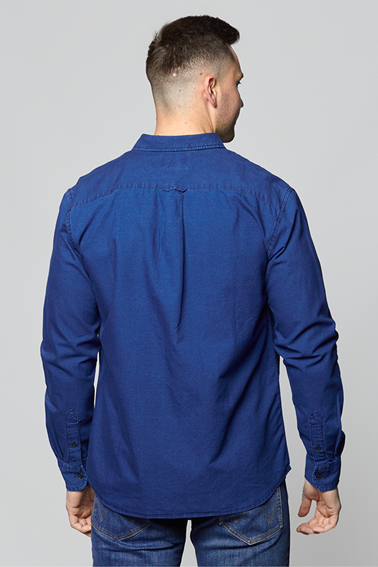 Рубашка джинсовая Wrangler LS 1 Pkt Button Down Regular Fit (W5A3BMX8E) Синий