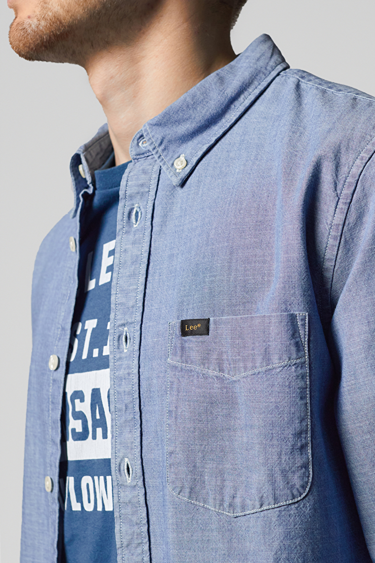 Рубашка LEE Button Down Shirt Regular Fit (L880KYLH) Голубой