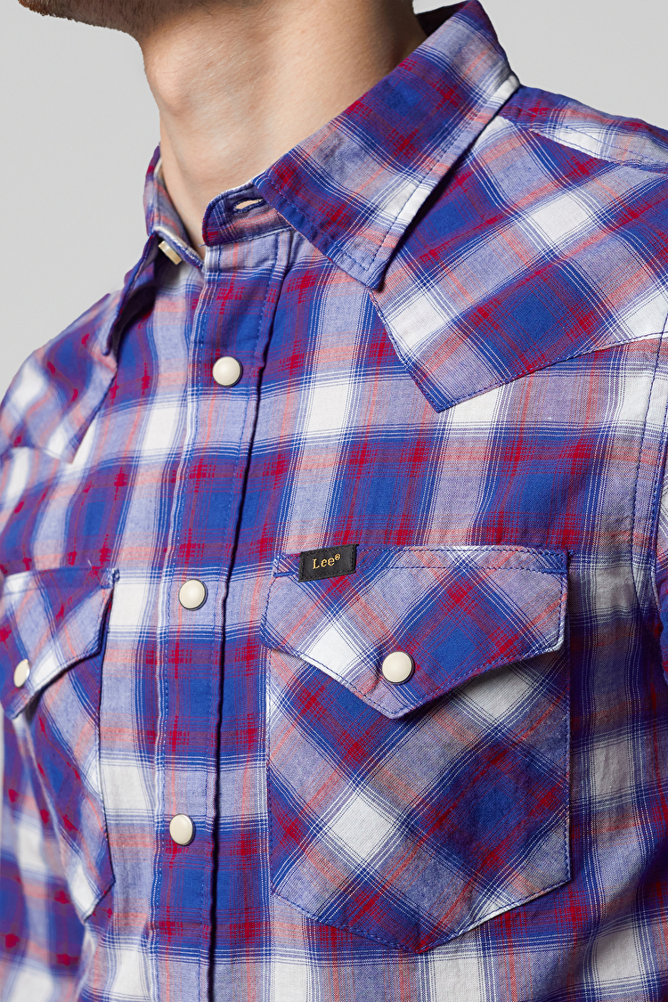 Сорочка LEE Western Shirt Slim Fit (L643GIFE) Синій, червоний