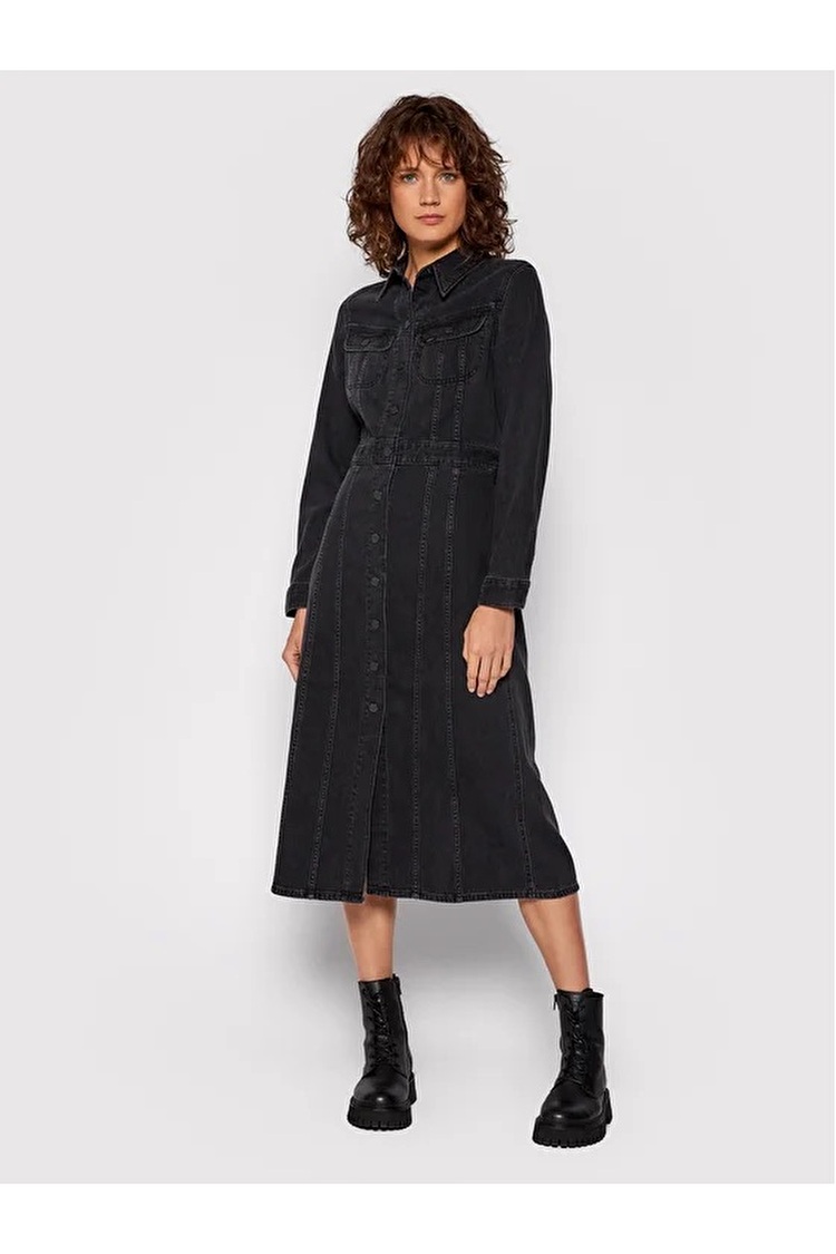 Платье джинсовое LEE Longsleeve Dress Slim Fit (L50LNECY) Черный