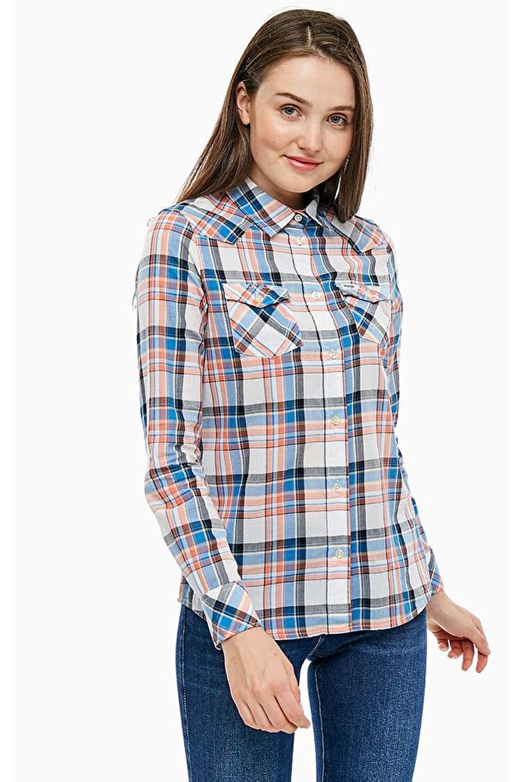 Сорочка Wrangler Check Shirt Regular Fit (W5240LU48) Помаранчевий