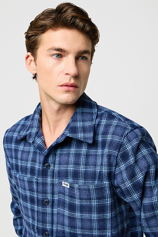 Рубашка Wrangler Overshirt Regular Fit (112371407) Синий