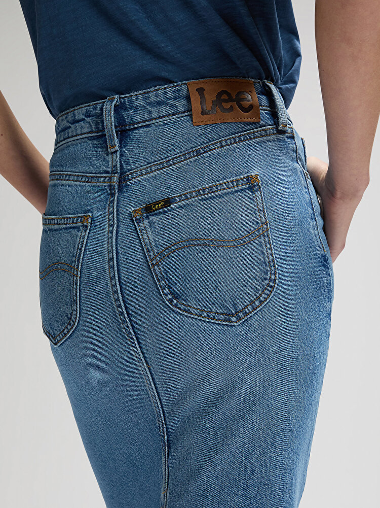 Юбка LEE Back Slit Maxi skirt Regular Fit (112376721) Голубой